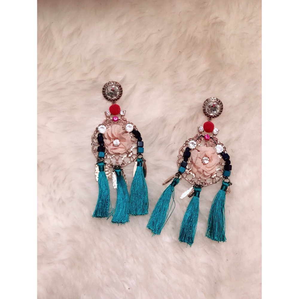 Multicolor Chandler Tassel Statement Earrings - image 2